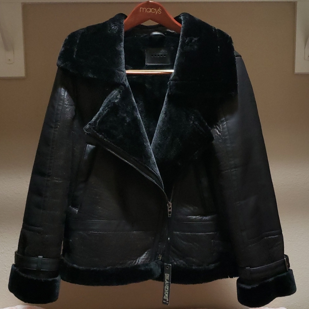BLANKNYC Faux Fur Moto Jacket